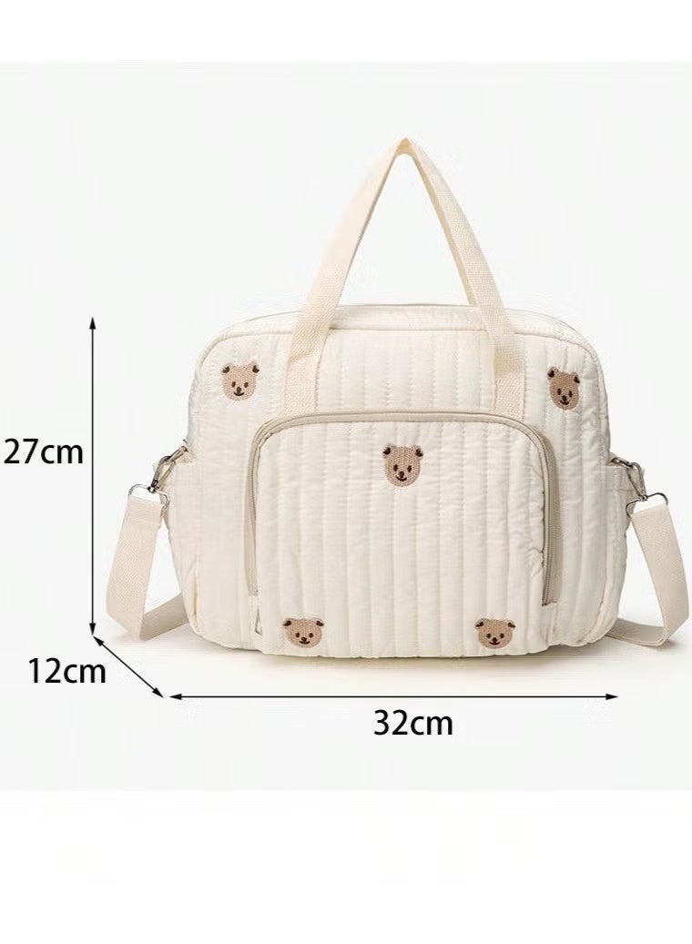 Realfrog Baby Diaper Tote Bag, Stroller Storage Bag, Infant Carriages Diaper Organizer Pouches, Handbag Embroidered Mommy Bag - Image 5