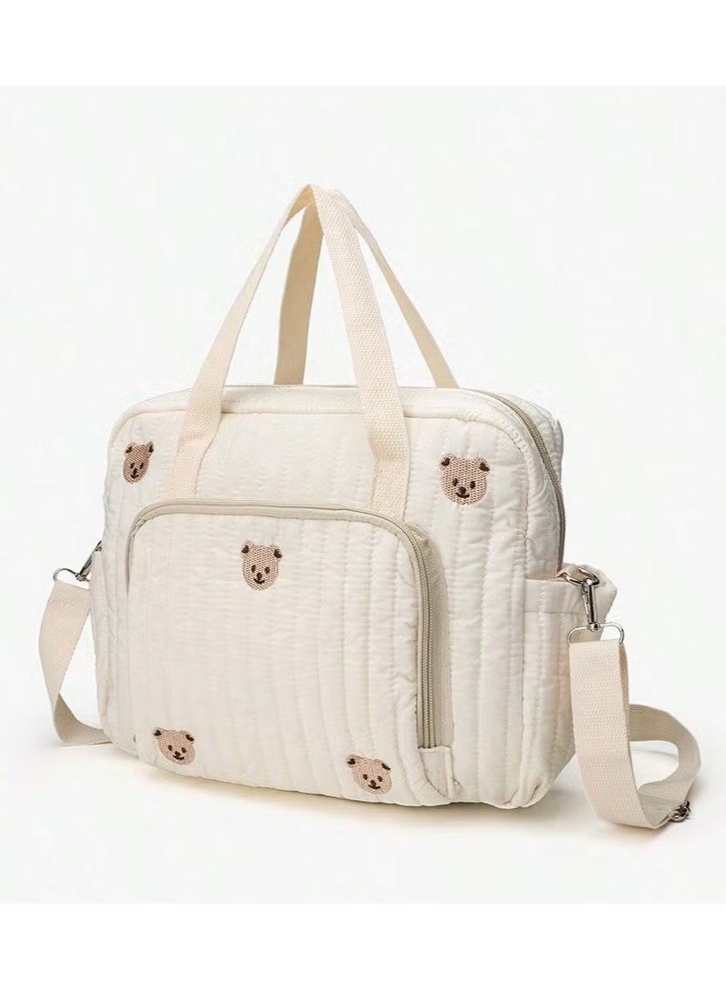 Realfrog Baby Diaper Tote Bag, Stroller Storage Bag, Infant Carriages Diaper Organizer Pouches, Handbag Embroidered Mommy Bag - Image 2
