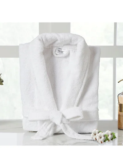 Donetella Unisex 100% Cotton Terry Bathrobe Large & Extra Large Size, 400 GSM, Luxurious & Absorbent, Ankle-Length with Shawl Collar & Pockets