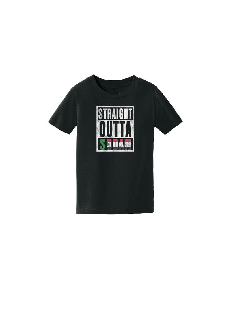 PRINTSHOP4ME Sudan Kids T-Shirt For Boys|Straight Outta Sudan Design|Cotton Round Neck Tee|Short Sleeve Comfortable Fit For Playtime And Sports - Image 3