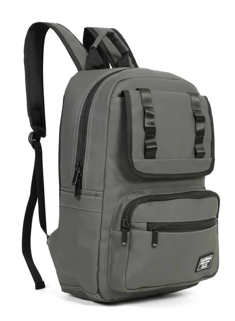 Teakwood grey Teakwood 23L Business Laptop Backpack for Men & Women | Fits up to 15 " Laptop | Premium Grey Office & Travel Backpack | Water-Resistant | Multi-Compartment | Ergonomic Lightweight Durable Design  | Best Price UAE