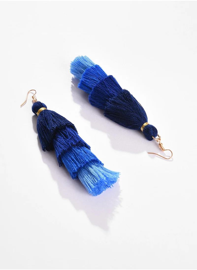 SOHI Block Tassel Drop Earrings