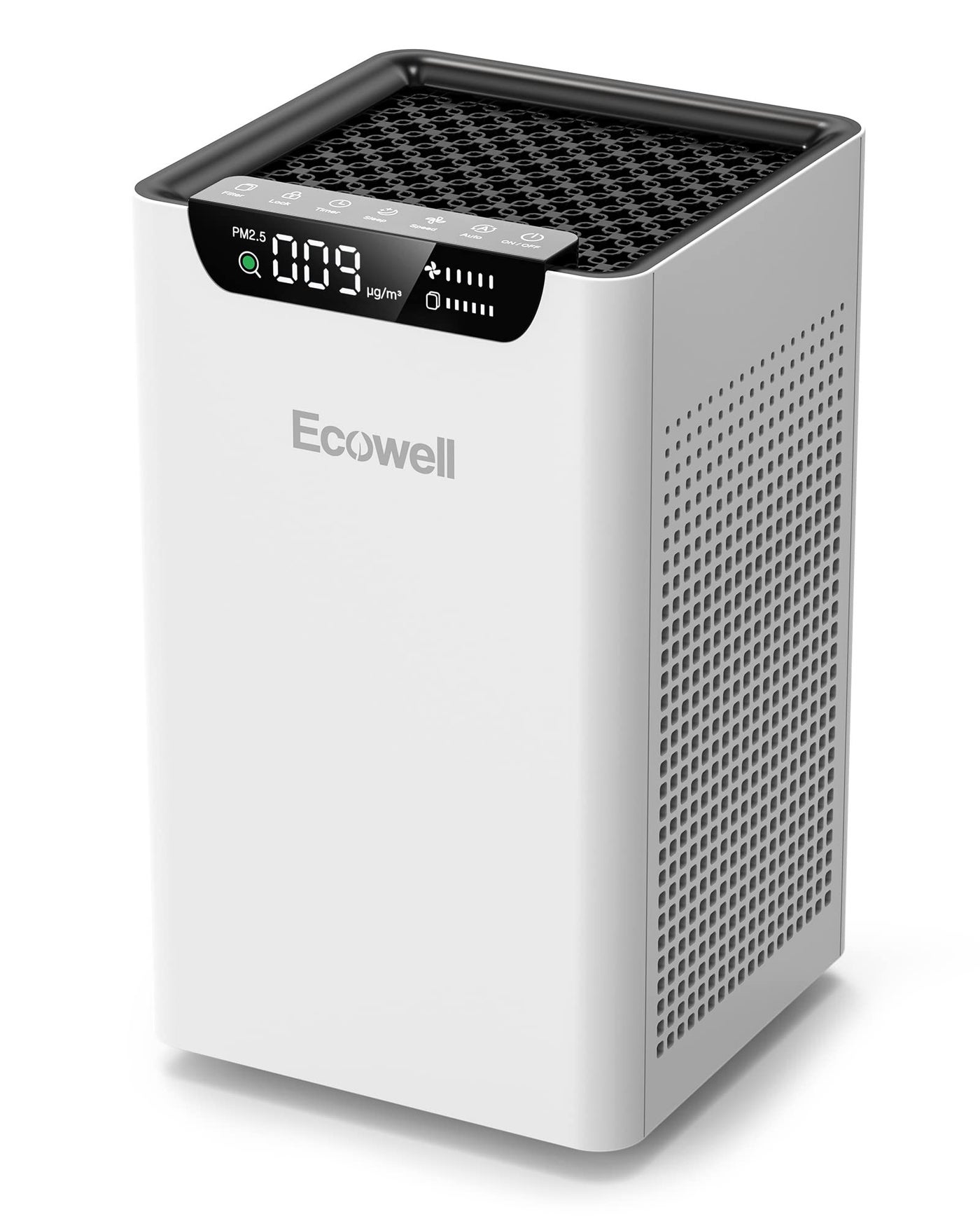 ECOWELL Air Purifiers for Home Large Room Bedroom Fit Up to 1185 Sq Ft Room WAuto Sensor Dual Sides Air IntakeTrue HEPA Filters Capturing 9997 the Dust Pet Hair Smoke Pollen Odor EAP260 White