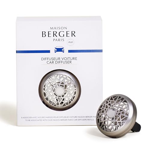 MAISON BERGER Luxury Car Air Freshener Vent Clip Refillable Scent Diffuser for Car Vents FrenchMade Adjustable Fragrance No PodsRefills Included 175 Diameter Graphic Matte Finish