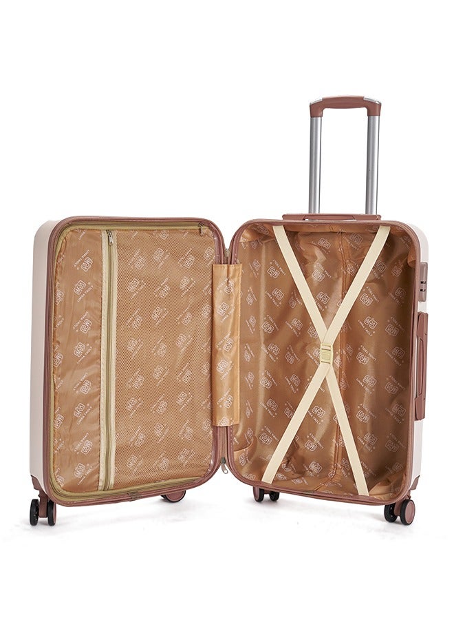 LIMRA Cabin Carry Check-In Luggage Trolley Size 20 inch Beige/Gold - Image 5