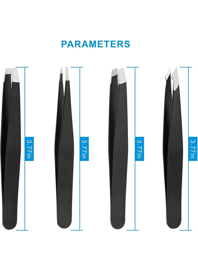 Tweezers Set - Professional Stainless Steel Tweezers For Eyebrows - Great Precision For Facial Hair,Ingrown Hair Removal - Image 4