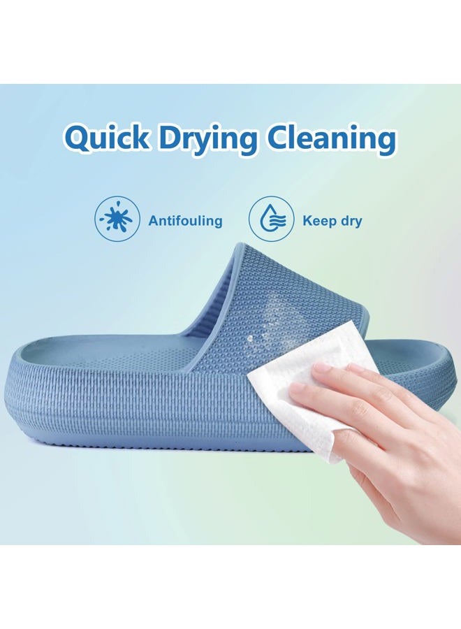 KOUECI Kids Cloud Slides Sandals Boys Girls Thick Sole Shower Slippers Non-slip Bathroom Pillow Sandals Comfy Indoor and Outdoor, Blue, 12 Little Kid - Image 5