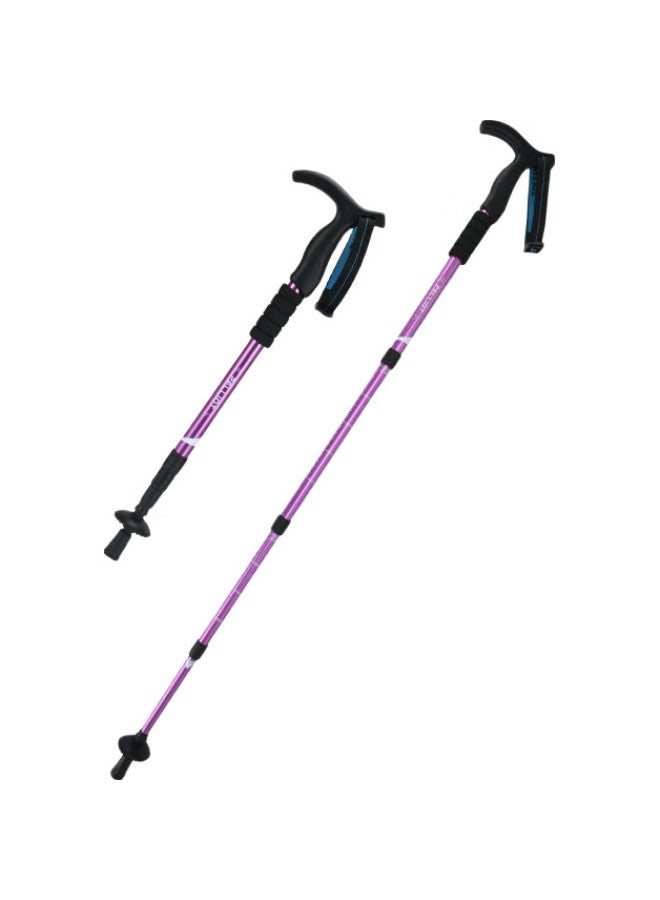 PELLIOT Outdoor Telescopic Trekking Pole, Straight Handle, Climbing Stick, Aluminum Alloy Hiking Pole, 16003601, Lilac Purple - Image 3
