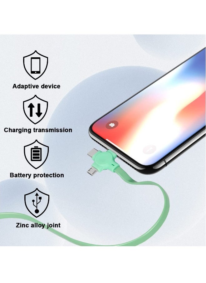 1 Pack 3 in 1 Multi Retractable Charging Cable, Three in One Charging Cable Roll, Multi Retractable USB Cable Charger Cable with Micro USB IP Type C Connectors