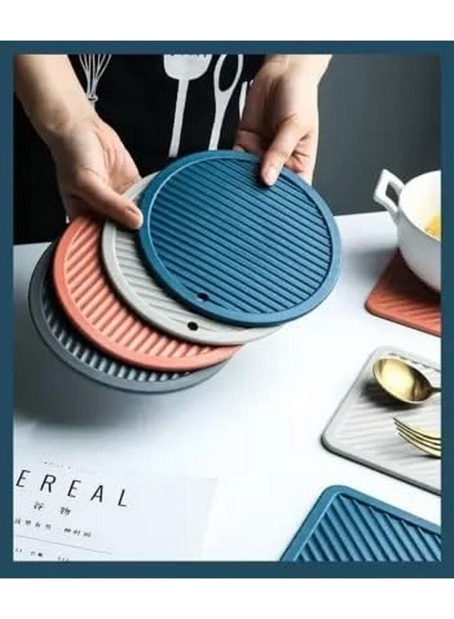 NAIDEV Silicone PVC Coasters Set -Foldable, Non-Slip and Modern Design Heat-Resistant Drink Mats - Stylish Table Protective Flexible, Lightweight and Durable Kitchen Tools - Multicolor Round - 4 - Image 4