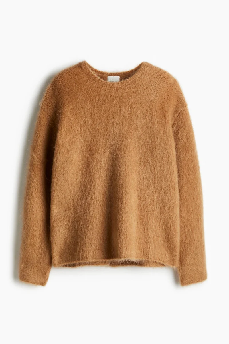 اتش اند ام كنزة طويلة من مزيج صوف الموهير