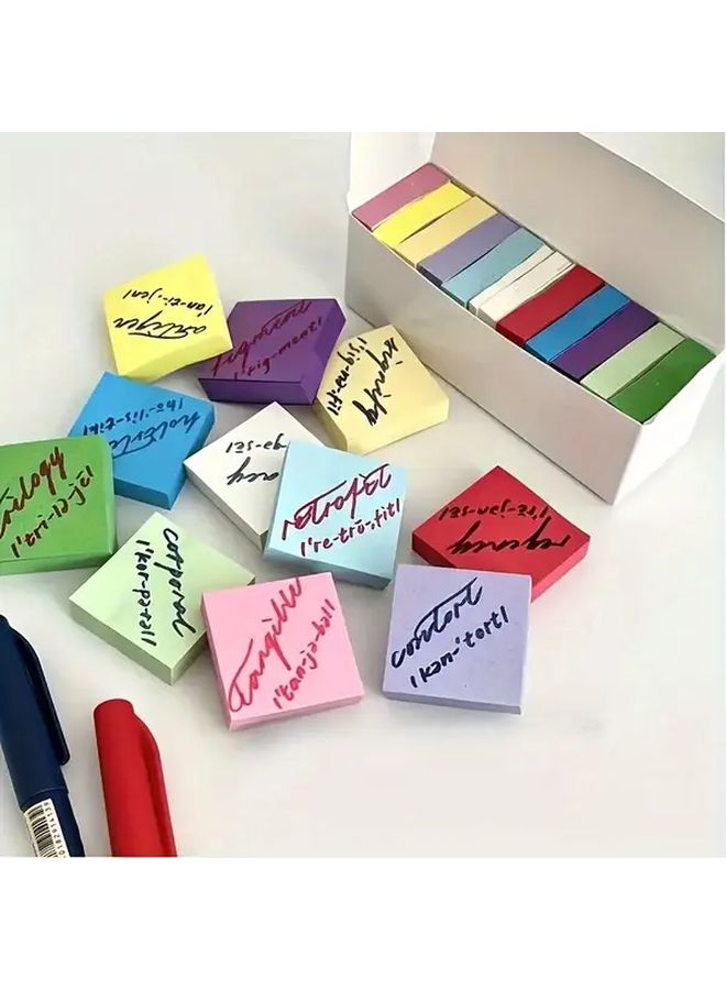 Colorful Square Sticky Notes Mini Memo Pads Self Adhesive Notepaper In Various Colors And Sizes Compact Versatile White Box For Office Book Indexing School Craft Room Home Use - Image 4