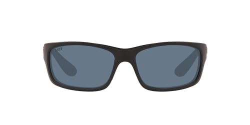 Costa Del Mar Mens Jose Rectangular Sunglasses, Blackout/Grey Polarized-580P, 62 mm - Image 1