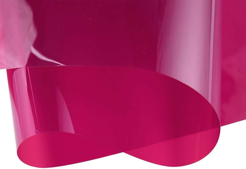 SUMAGITIN Transparent Decorative Window Film Anti UV Colorful Adhesive Vinyl Heat Insulation Solar Window Tinting Sheets Glass Film for Christmas Home Decoration, 17.7Inch x 78.7Inch, Dark Pink - Image 2