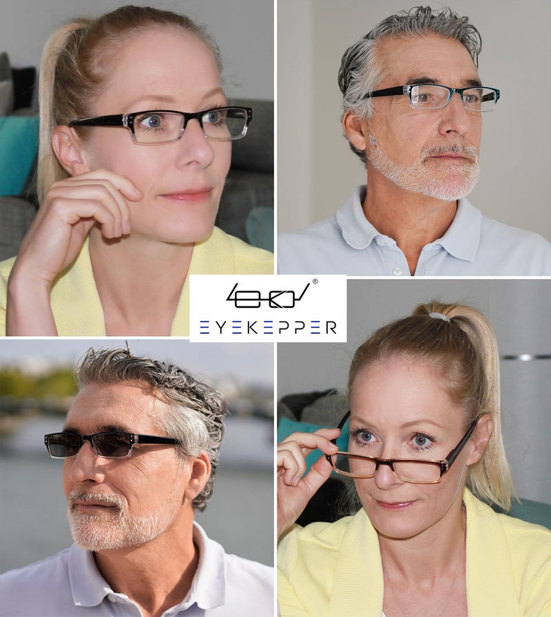 Eyekepper 4 Pack Classic Reading Glasses for Women and Men Include Reading Sunglasses Two-Tone Readers +1.50 - Image 2