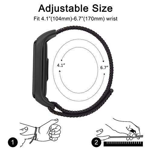 Tobfit Nylon Strap Compatible for Xiaomi Band 3/4 / 5/6 / Amazfit Band 5 (Watch Not Included), Removable Sport Belt for Men and Women (Lime) - Image 5
