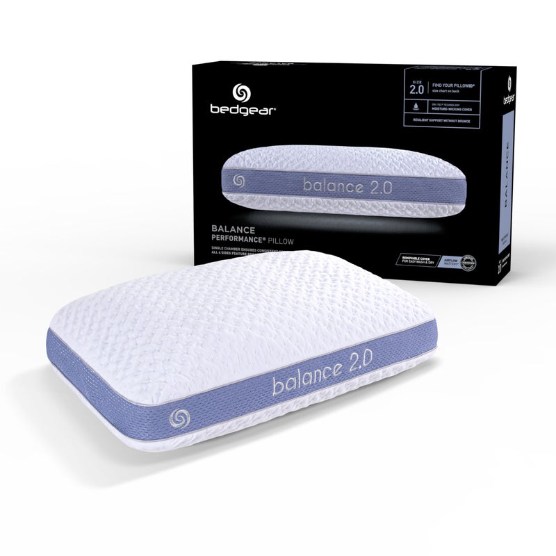 Bedgear Balance Performance Pillow  20  Moisture Wicking Bed Pillow for All Sleep Positions  Medium Firmness Bed Pillow  Washable Removable Cover  20 W x 26 L x 575 H