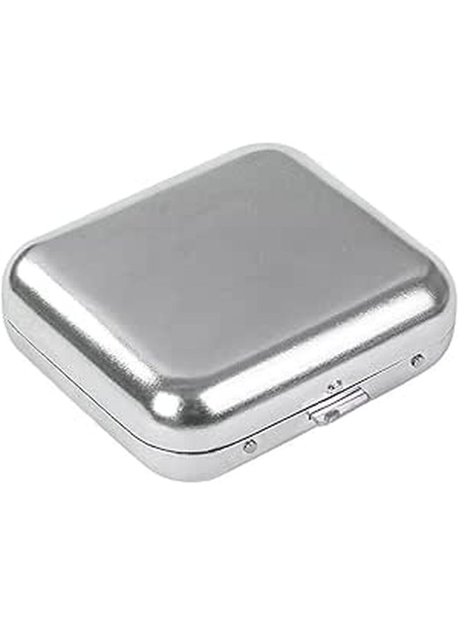 Portable Metal Ashtray With Lid Mini Travel Cigar Ashtray For Outdoor Patio And Automotive Use Silver - Image 1