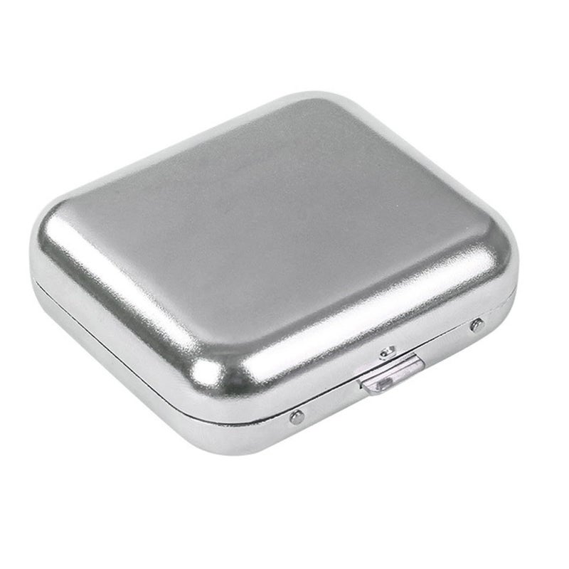 Portable Metal Ashtray With Lid Mini Travel Cigar Ashtray For Outdoor Patio And Automotive Use Silver - Image 2