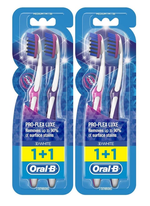 Pack Of 2 Oral-B Pro Flex Luxe Medium 1+1 Multicolor Toothbrush