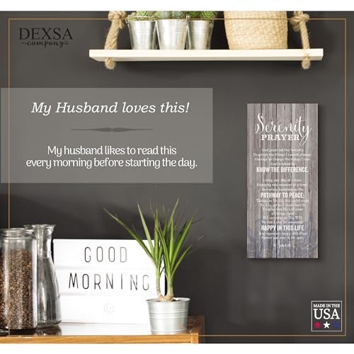 Dexsa Serenity Prayer Wood Plaque - Made in the USA - 5.5"X12" - Wall Frame Hanging Decoration | God Grant me The Serenity to Accept The Things I Cannot Change | Christian Family Religious Home Decor Saying - Image 2