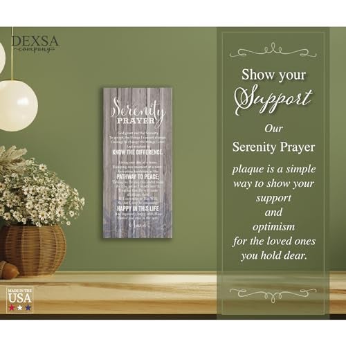 Dexsa Serenity Prayer Wood Plaque - Made in the USA - 5.5"X12" - Wall Frame Hanging Decoration | God Grant me The Serenity to Accept The Things I Cannot Change | Christian Family Religious Home Decor Saying - Image 4