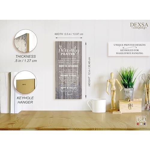 Dexsa Serenity Prayer Wood Plaque - Made in the USA - 5.5"X12" - Wall Frame Hanging Decoration | God Grant me The Serenity to Accept The Things I Cannot Change | Christian Family Religious Home Decor Saying - Image 5