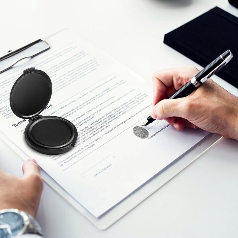 SQUISHCO Stamp Pad, Black Ink Pad for Fingerprint Identification and Document Signing, Compact Design for School and Office Use - Image 3