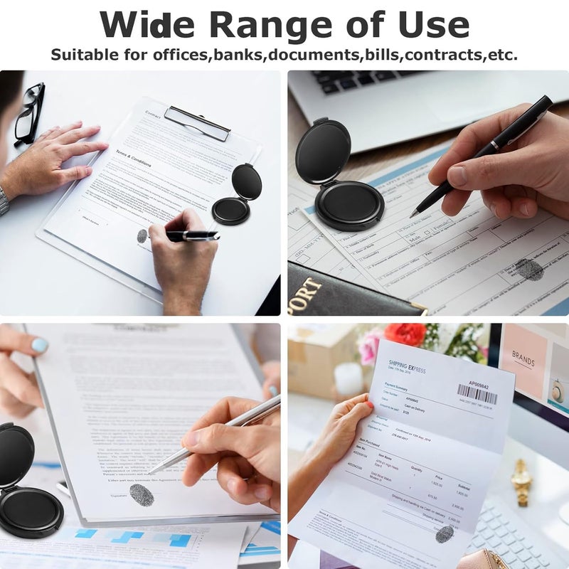 SQUISHCO Stamp Pad, Black Ink Pad for Fingerprint Identification and Document Signing, Compact Design for School and Office Use - Image 4
