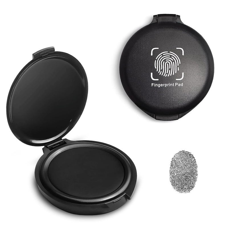 SQUISHCO Stamp Pad, Black Ink Pad for Fingerprint Identification and Document Signing, Compact Design for School and Office Use - Image 1