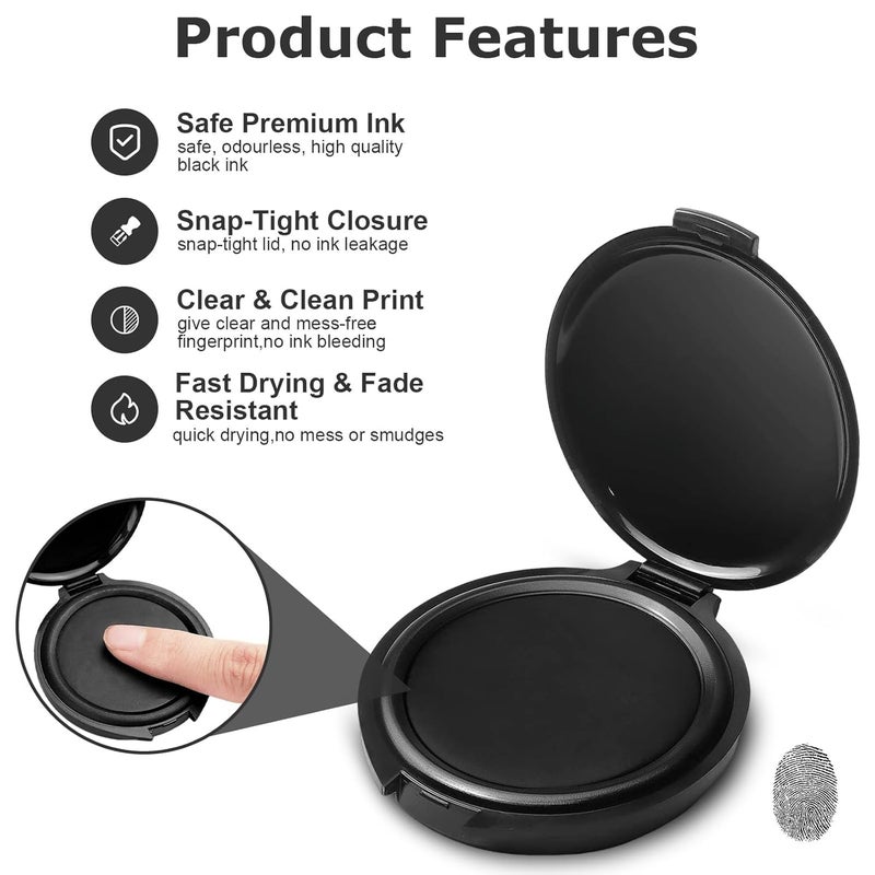 SQUISHCO Stamp Pad, Black Ink Pad for Fingerprint Identification and Document Signing, Compact Design for School and Office Use - Image 2
