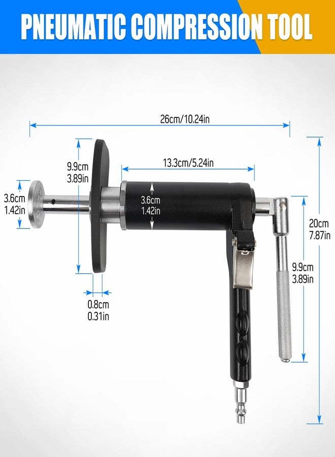 Dexepe Pneumatic Brake Calipe Piston Wind Back Tool Set，Rewind Spreader Tool Set with Compression Spreading Tool and 22PCS Drive Key Disc Adapters - Image 3