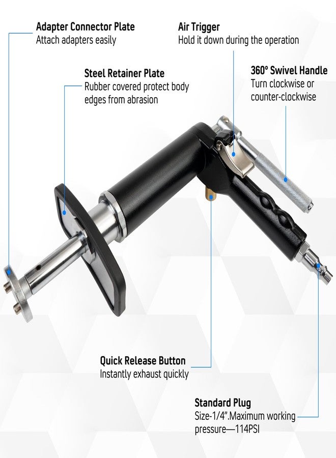 Dexepe Pneumatic Brake Calipe Piston Wind Back Tool Set，Rewind Spreader Tool Set with Compression Spreading Tool and 22PCS Drive Key Disc Adapters - Image 2