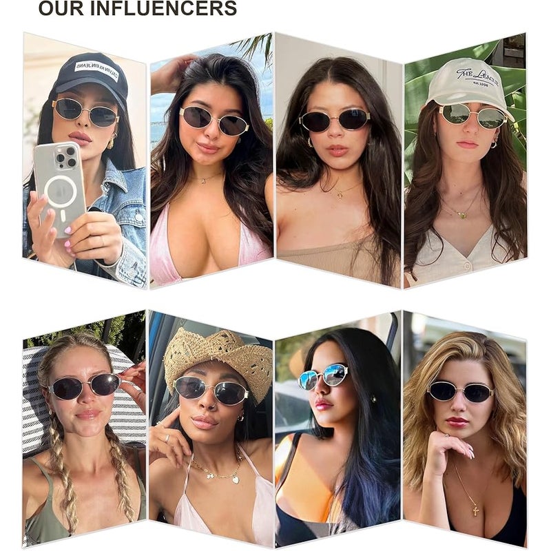 Sojos Retro Oval Sunglasses for Women Men Trendy Sun Glasses Classic Shades UV400 Protection SJ1217 - Image 3