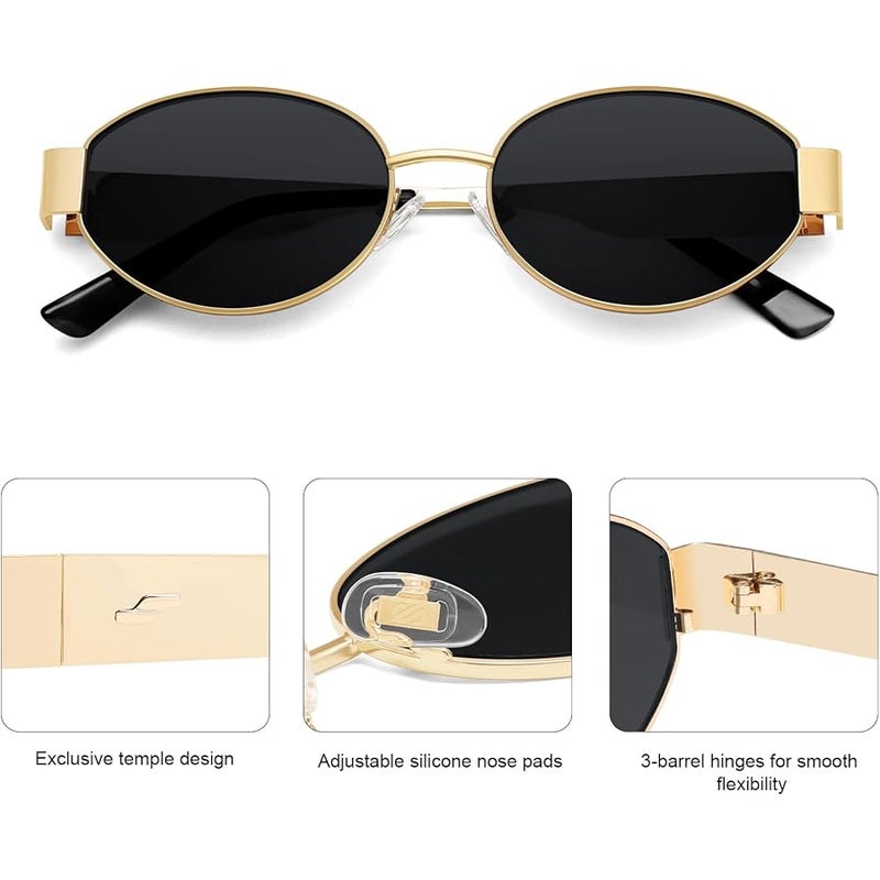 Sojos Retro Oval Sunglasses for Women Men Trendy Sun Glasses Classic Shades UV400 Protection SJ1217 - Image 5