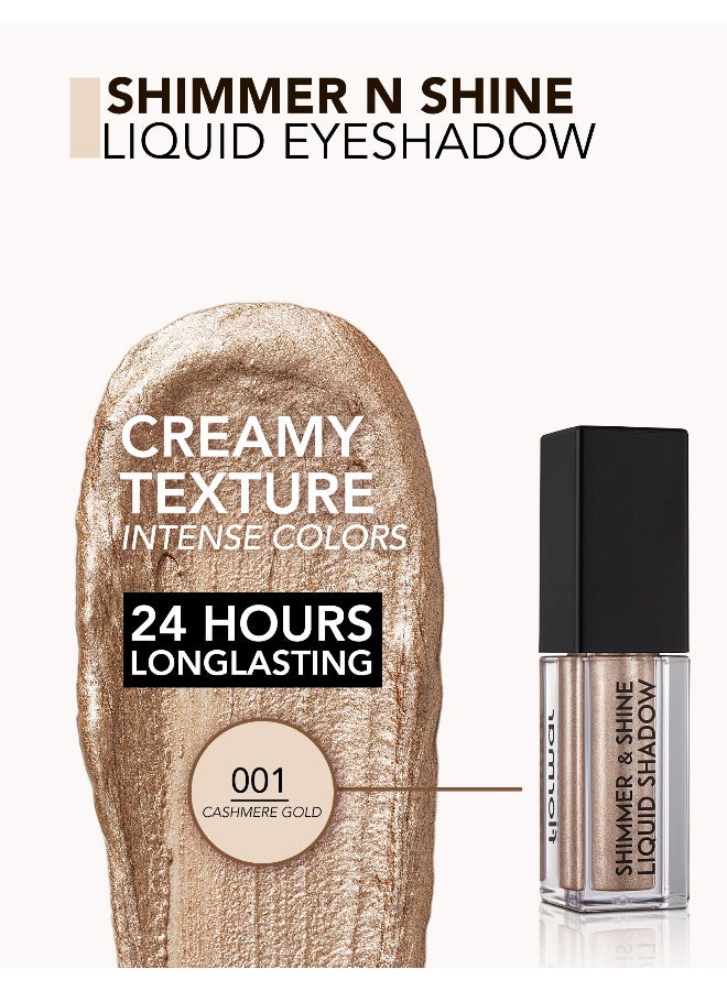 flormar Shimmer & Shine Liquid Eyeshadow - 01 Cashmere Gold - Image 5