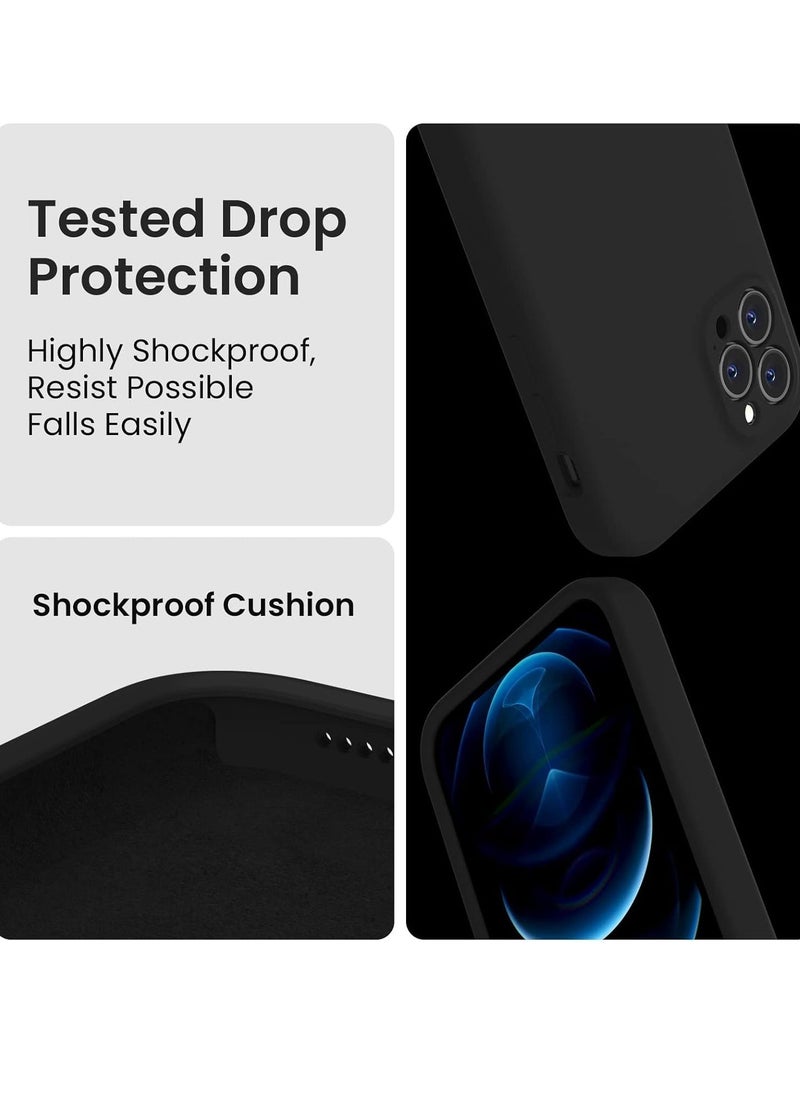 Raxoom Upgraded Silicone Case for iPhone 12 Pro - Black, Enhanced Camera Protection, Soft Anti-Scratch Microfiber Lining, 6.1 Inch - Image 2