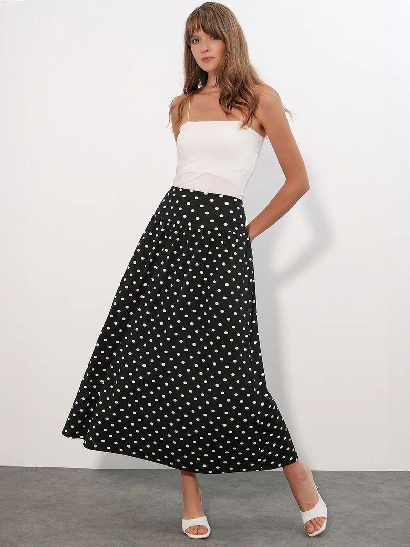 BIG DART BDART High-Waist Polka Dot Maxi Skirt - Image 2