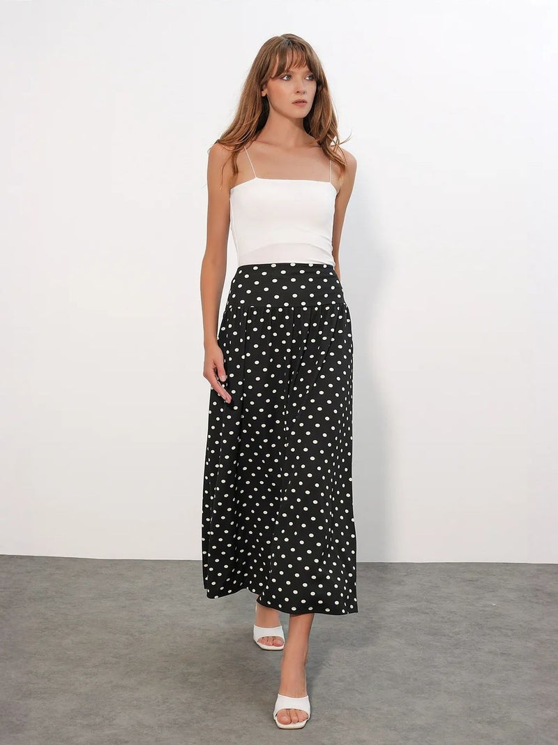 BIG DART BDART High-Waist Polka Dot Maxi Skirt - Image 3
