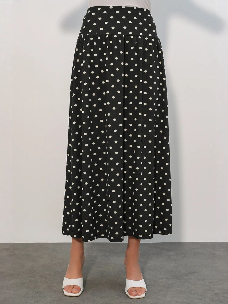 BIG DART BDART High-Waist Polka Dot Maxi Skirt - Image 1