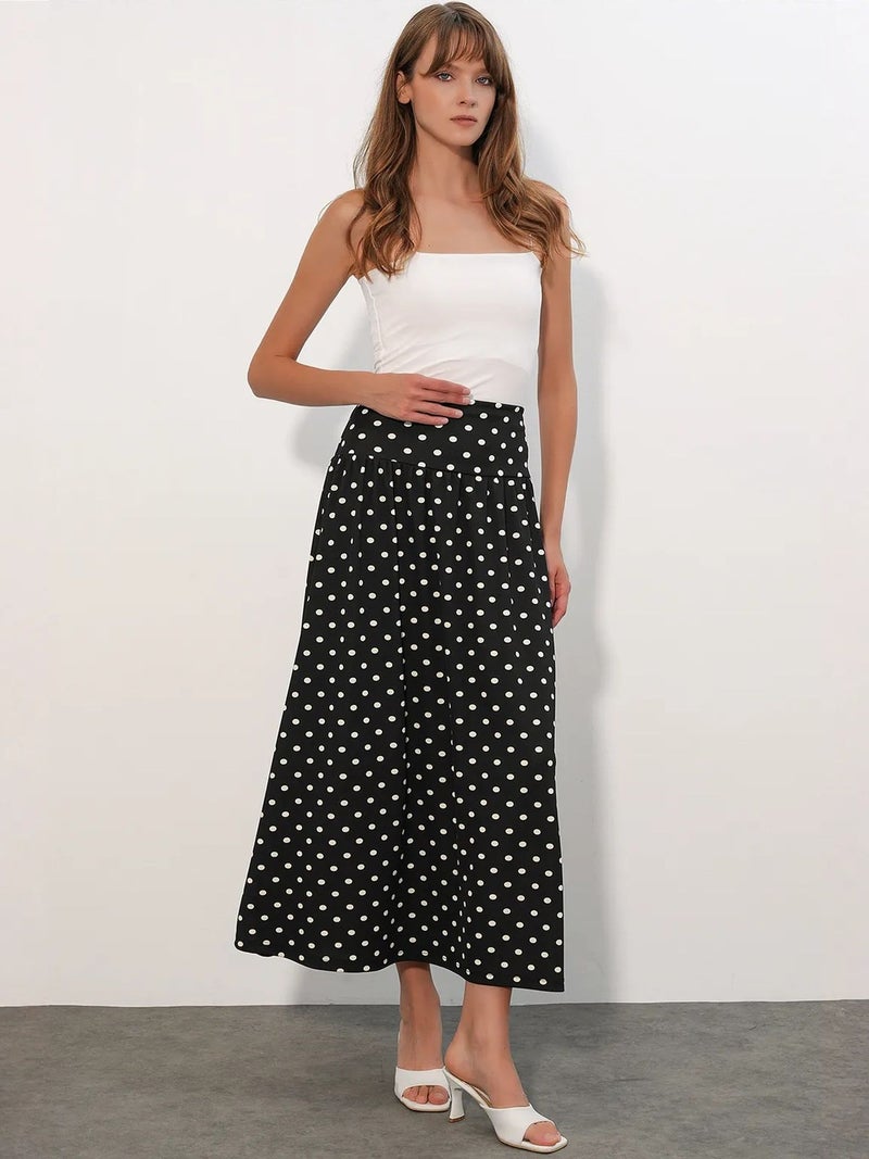 BIG DART BDART High-Waist Polka Dot Maxi Skirt - Image 4