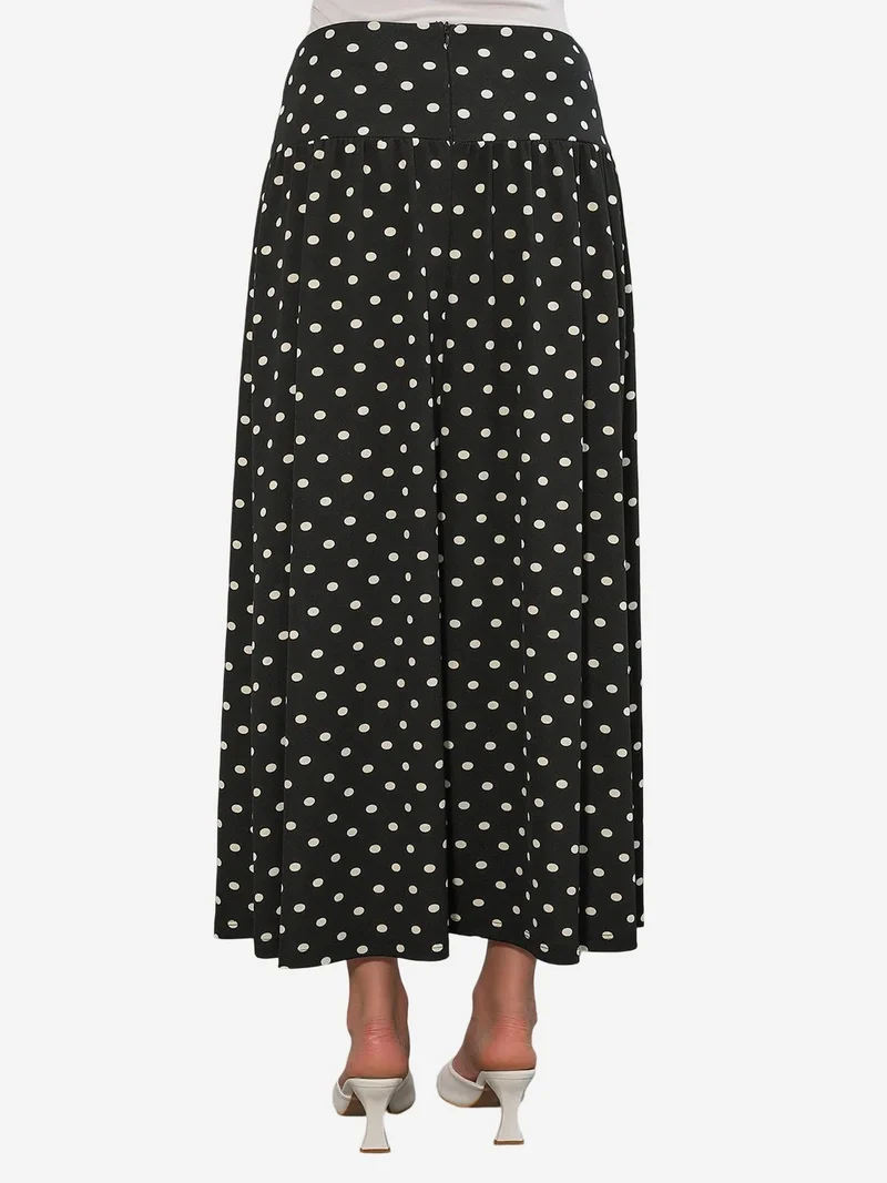 Big Dart Black BDART High-Waist Polka Dot Maxi Skirt for Women | Best Price UAE