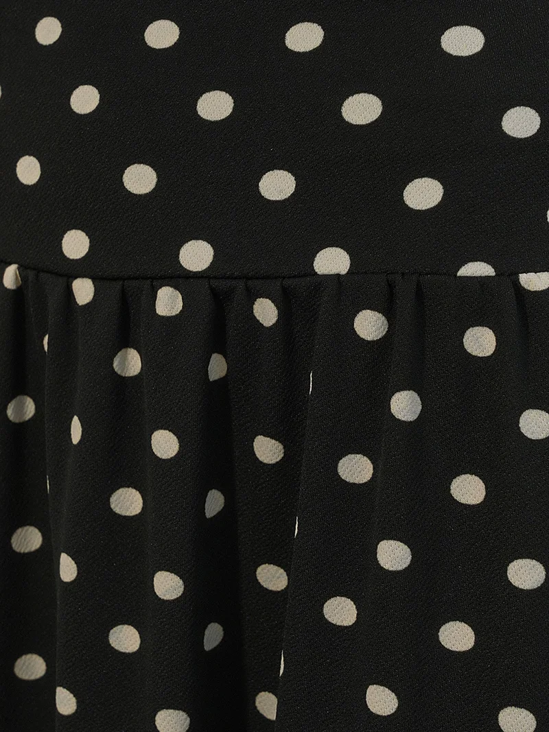 Big Dart Black BDART High-Waist Polka Dot Maxi Skirt for Women | Best Price UAE