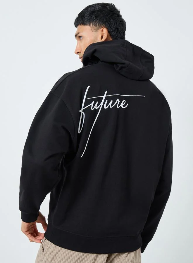 Styli Styli Embroidered Heavy Fleece Oversized Hoodie