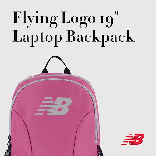 New Balance حقيبة ظهر لابتوب نيو بالانس للسفر للرجال والنساء بورجوندي 19 بوصة - Image 3