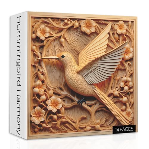 PPuzzling Hummingbird Puzzles for Adults 1000 Pieces Bird Flowers Art Jigsaw Puzzles Impossible Birds Autostereoscopy Animal Puzzle as Hummingbird Home Decor - Image 5