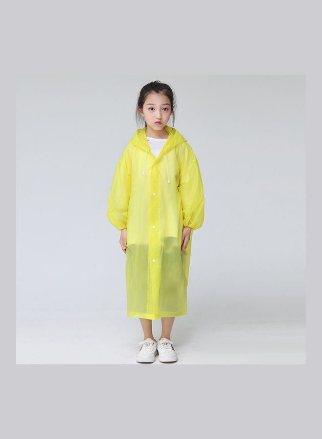 Kids Thick Reusable Hooded Raincoat Yellow - Image 2