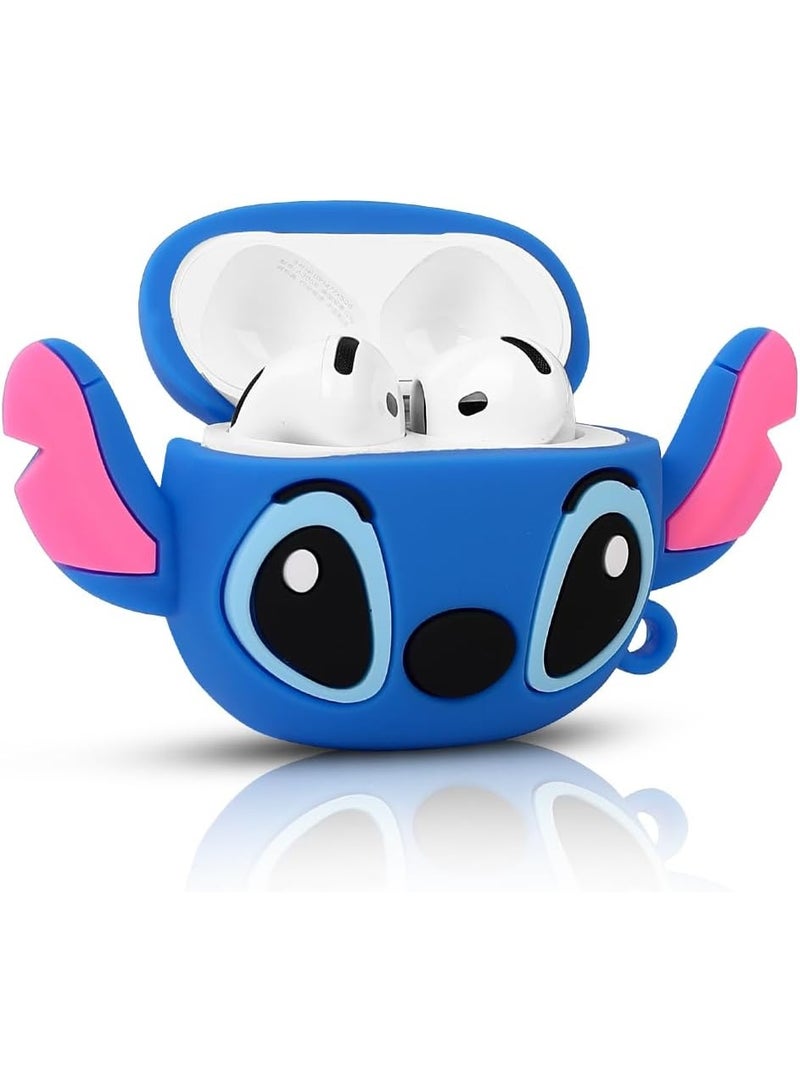 Cute Cartoon Compatible with AirPods 3rd Generation Protective Case (Blue Stitch Design with Big Ears) - Image 2
