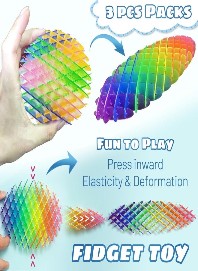KEJIH Fidget Toys 3 PCS - Fidget Worm Toy,Stress Relief Fidget Toys for Kids&Adults,Elastic Mesh Toys,Sensory Slug Fidget Toy,Resistance Fidget Toys,Anxiety Relief Toys (3 Colors Packing), Medium - Image 2