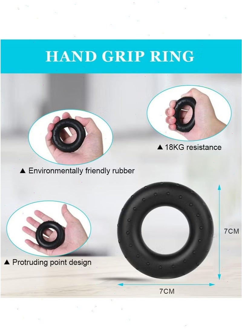 Yoawllty 5-Piece Hand Grip Strength Trainer Set, including a finger exerciser, stress ball, and forearm exercise ring, suitable for muscle training and post-injury rehabilitation. - Image 2